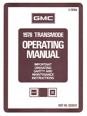 1978 GMC Transmode Operating Manual