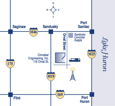 Map of Sandusky, Michigan Area